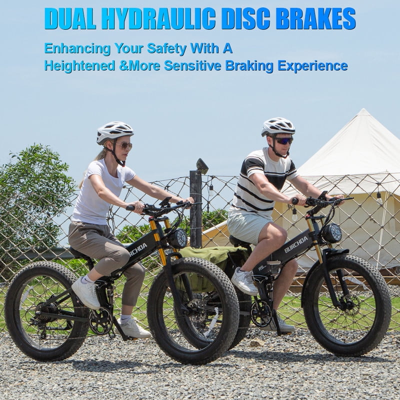 Folding Electric Bike for Adult 26'', 1500W E-Mountain Bike 48V 20Ah UL2849 Removable Battery Fat Tire Ebike up to 30MPH Long Range Off Road Ebike Beach Snow Dual Hydraulic&Brakes Bicycle