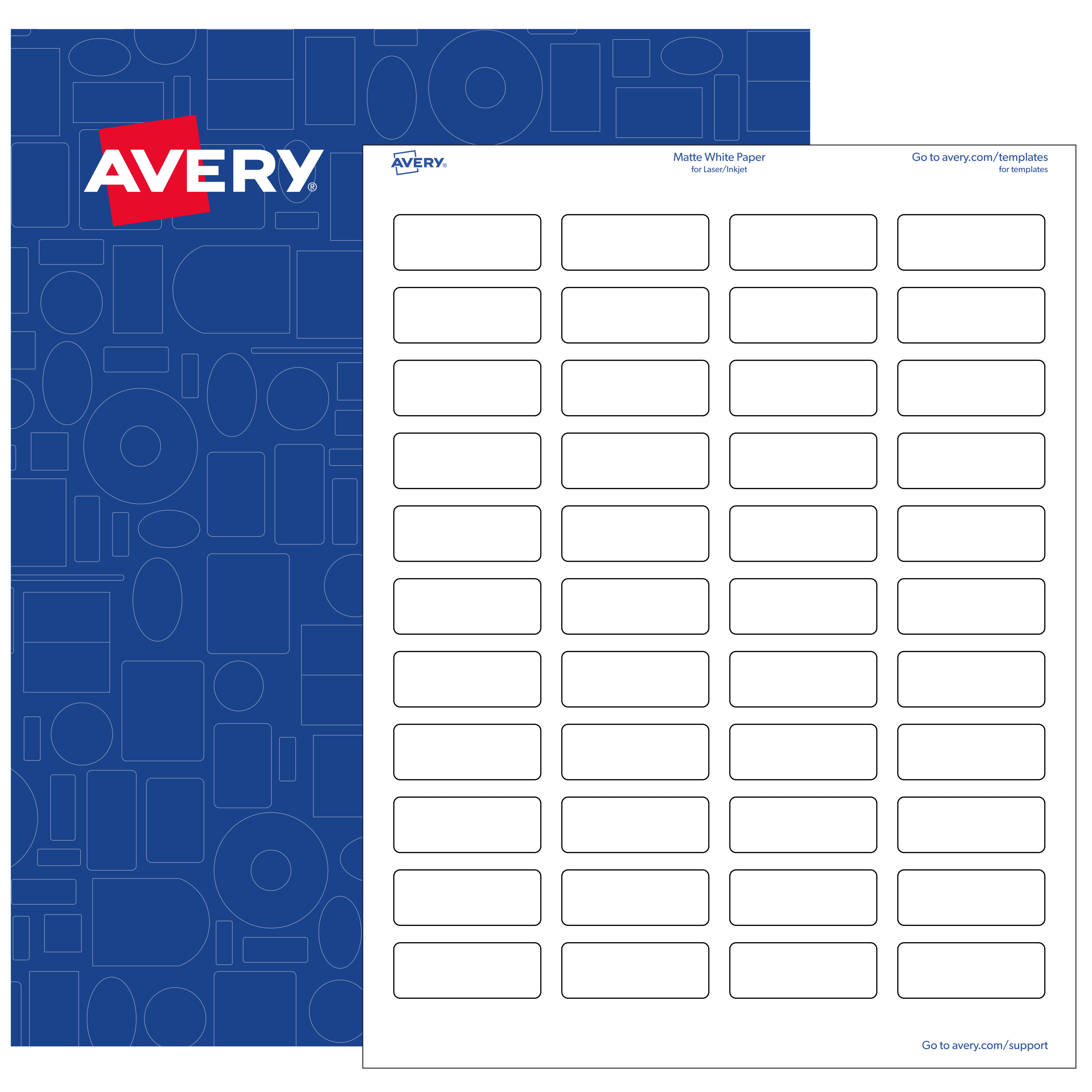 Avery Rectangle Labels, 2/3" x 13/4", White Matte, 4,400 Printable