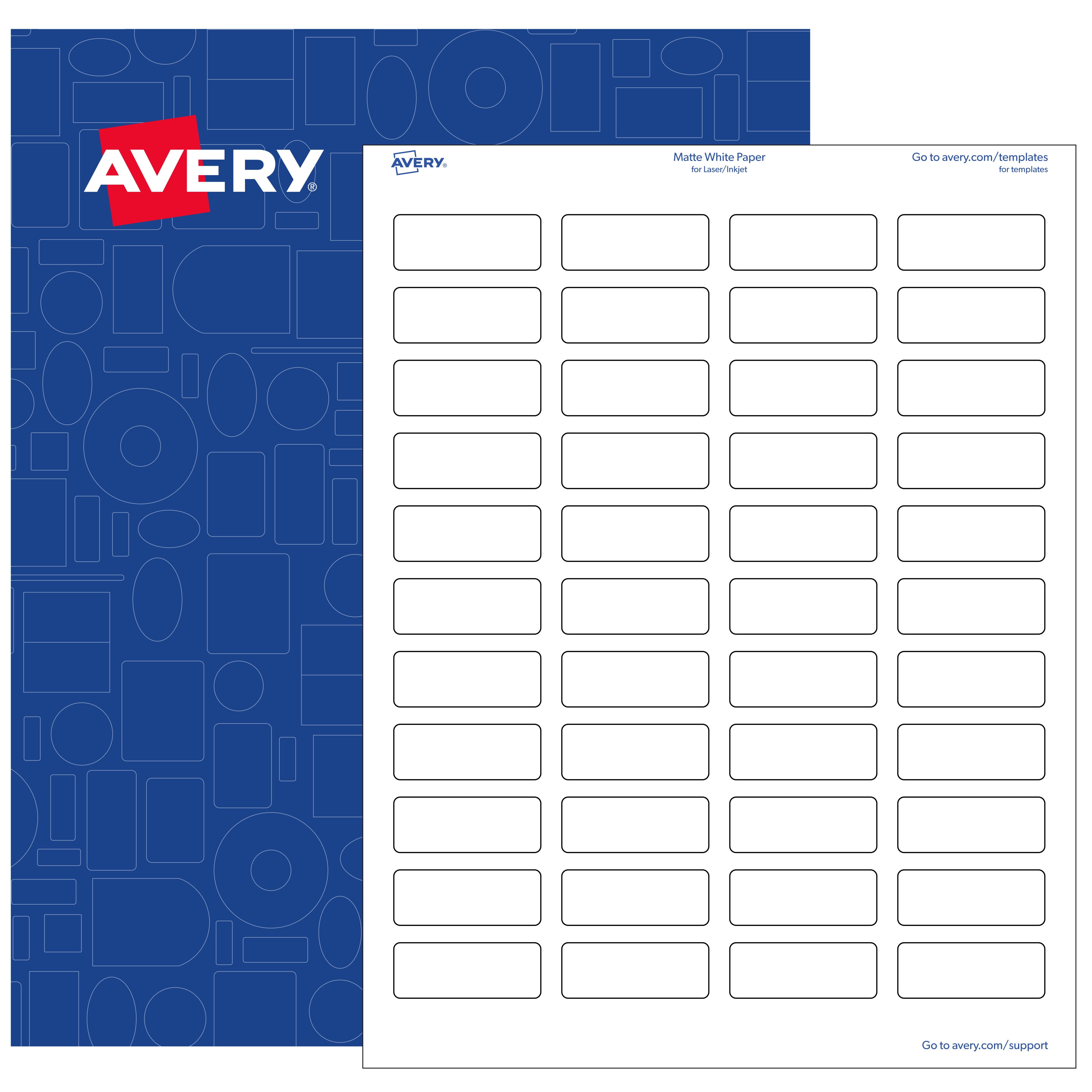 Avery Rectangle Labels 2 3 X 1 3 4 White Matte 4 400 Printable 