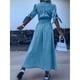 thumbnail image 4 of Vestido de Mezclilla con Cuello en V y Botones para Mujer, Cintura Media, Corta y Abertura Azul XL, 4 of 8