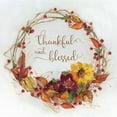 thumbnail image 3 of Swatland, Sally 20x20 Black Modern Framed Museum Art Print Titled - Thankful and Blessed Harvest Wreath, 3 of 5