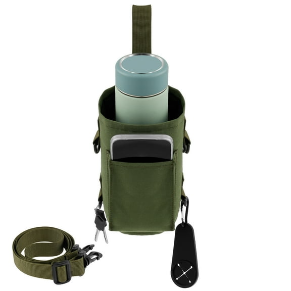 Grace Magnetic Water Bottle Holder Portable Magnetic Gym Water Bottle Carrier Bag with Phone Pocket Towel Buckle for Men Women Gym Travel Sports