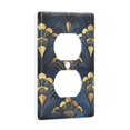 thumbnail image 2 of Yayeee Duplex Wall Plate 1-Gang 4.5"x2.7" Home Receptacle Light Switch Decorative Outlet Cover, Blue Art Pattern, 2 of 7