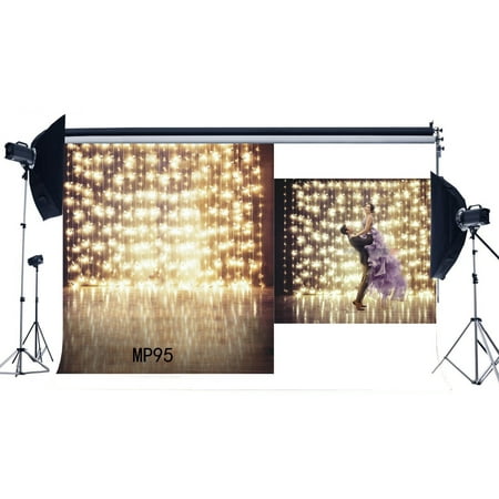 Image of HelloDecor 5x7ft Photography Backdrop Fancy Bokeh String Crystal Curtain Scene Vintage Floor Newborn Baby Toddler Princess Lover Background Studio Props