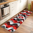 thumbnail image 2 of 2'x6' Rug Runners for Hallways Kitchen, Red Black Grey Non Slip Entryway Beside Floor Carpet Runner, Geometric Moire Artwork Modern Abstract Laundry Room Bedroom Throw Rugs Mat for Family Pet, 2 of 8