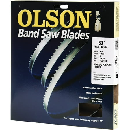 UPC: 0012373145806 | Olson Saw FB14580DB 1/4 by 0.025 by 80-Inch HEFB Band 6 TPI Skip Saw Blade