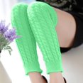 thumbnail image 3 of Prolriy Leg Warmers Fashion Women Winter Warm Leg Warmers Knitted Crochet Long Socks Leg Warmers for Women Green One Size, 3 of 7