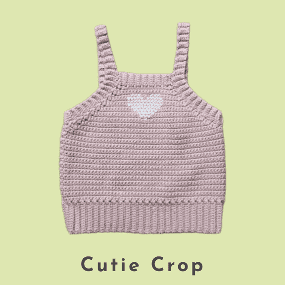 Pink Crochet Heart Top, Juniors