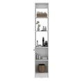 thumbnail image 5 of Xukmct 1 Door Bathroom Cabinet with and 5 Shelves, Wood Storage Cabinet for Living Room, Bathroom, White, 5 of 8