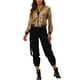 thumbnail image 2 of CHAQUETA BOMBER CORTA METÁLICA CON CUELLO ALTO PARA MUJERES CHIC, L, MARRÓN DORADO, 2 of 7