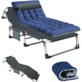 thumbnail image 3 of Slsy Folding Sleeping Cots Bed with 2 Sided Mattress & Pillow, Folding Camping Cot, Adjustable 4-Position Folding Lounge Chair, 3 of 12