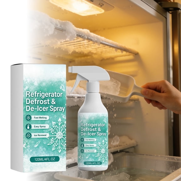 Refrigerator Defrost De-Icer Spray, Ice Melting Cleaner Spray, Fridge Freezer Frost Remover Spray, 120ml