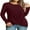 Dark red, variant on WUJINXIA Women's Long Sleeve Tunic Tops Casual Round Neck T-Shirts Front Twist Top