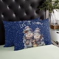 thumbnail image 4 of Navy Blue Snowman Christmas Throw Pillow Covers, Watercolor Xmas Snowflake Soft Breathable Pillow Cases with Invisible Zipper for Sleeping, Standard Pillowcases for Couch Bed Sofa Chair 20x26 Inches, 4 of 6