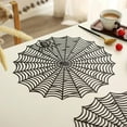 thumbnail image 5 of Summercome Halloween Spider Web Placemats, Round Double-Sided Hollow Cobweb Heat Insulation Place Mats Gothic Halloween Table Placemats Party Kitchen Dining Centerpiece Table Decorations 15", Black, 5 of 6