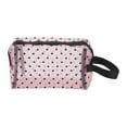thumbnail image 1 of 1 Pc Bolsa de Maquillaje con Patrón de Corazón de Malla para Actividades al Aire Libre, Tela de Malla Rosa, 1 of 5