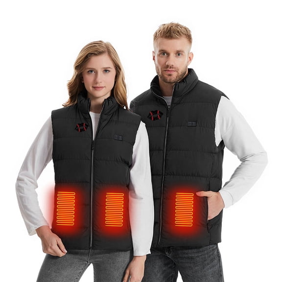 guisaled Mens Heated Vests 9 Heating Zones Heated Jacket Lightweight Warm Rechargeable Smart Heated Vests Battery Pack Not Included Clothes