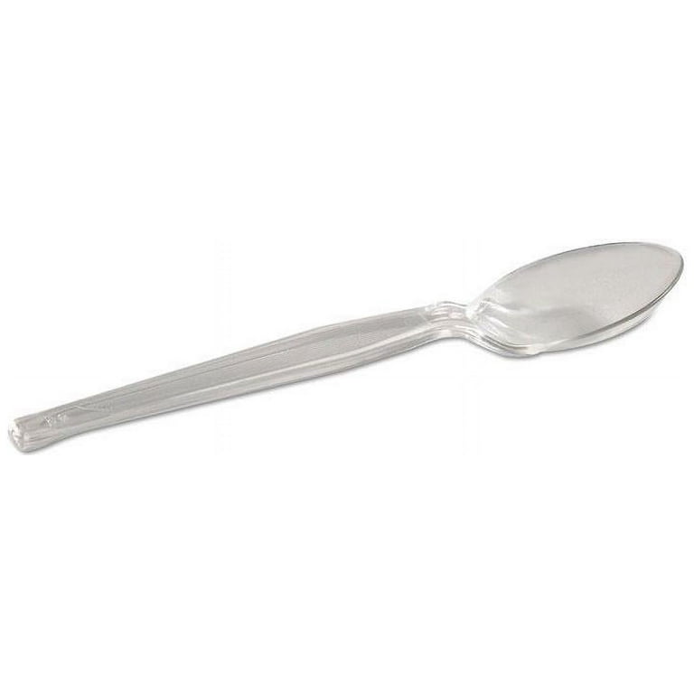 Plastic Cutlery, Heavyweight Teaspoon, Crystal Clear, 6 Plastic Cutlery, Heavyweight Teaspoon, Crystal Clear, 6