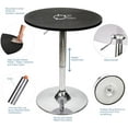 thumbnail image 6 of ELECWISH 35 Inches Height Modern Round Bar Table Adjustable Height Chrome Metal and Wood Cocktail Dinner Pub Table MDF Top 360°Swivel Furniture, Black, 6 of 7