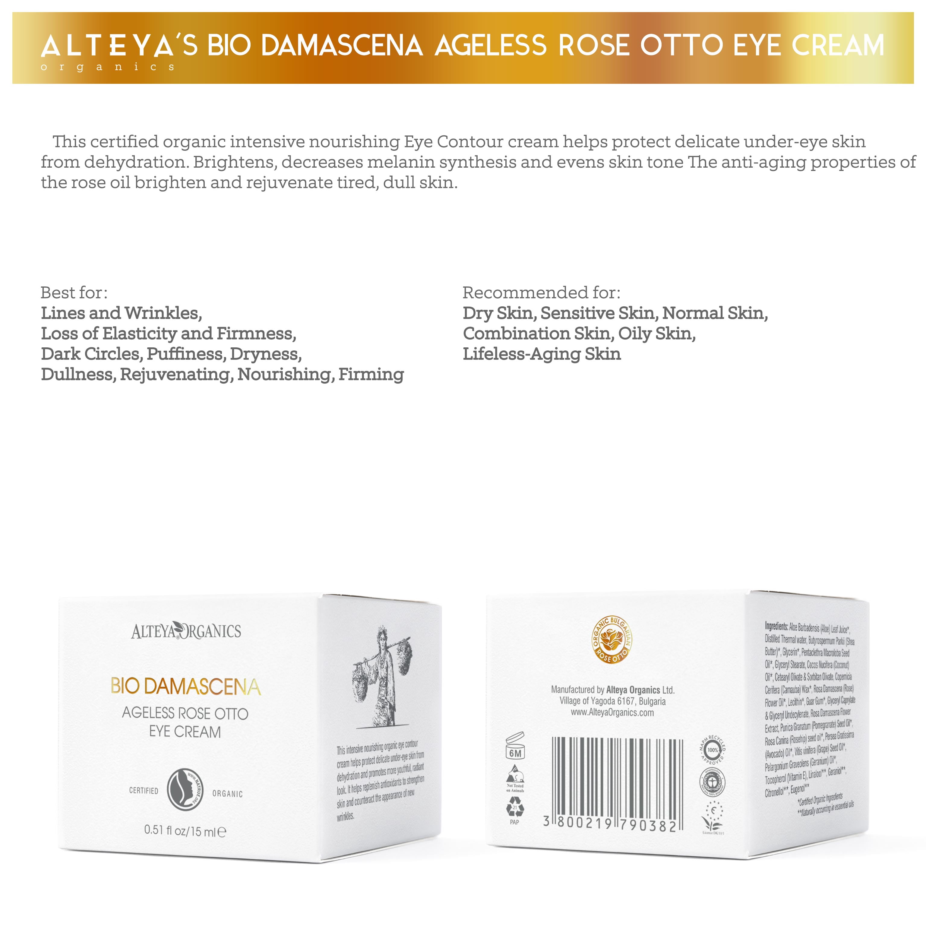 Alteya Organics Bio Damascena Anti-Wrinkle Eye Contour Cream