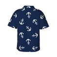 thumbnail image 3 of Bixox Men's Hawaiian Shirts Men's Nautical Themed Simple Anchors Print Short-Sleeve Shirt-Large, 3 of 8