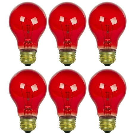 

Sunlite 25 Watt A19 Colored Medium Base Transparent Red 12-Pack