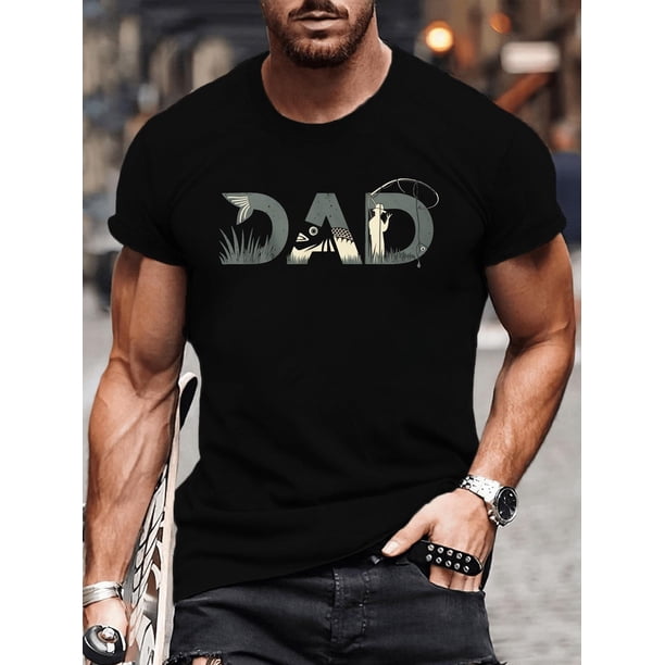 Camiseta gráfica de pesca para hombre - Manga corta informal, lavable a máquina - Regalo perfecto de verano, camisetas informales