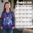 thumbnail image 7 of Uorisanigo Girls Half Zip Cropped Pullover Sweatshirt Purple Galaxy Wolf Long Sleeve Pullover Top Oversized Sweatshirts for Kids Drop Shoulder Jackets Hoodies Fall Clothes, 7 of 7