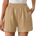 thumbnail image 2 of Xuyuer Summer Shorts for Women High Waisted Elastic Waist Dressy Casual Fashion Basic Chino Elastic Waist Mid Thigh Shorts with Pockets 2026, 2 of 7