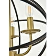thumbnail image 3 of Octavia 3 light Brass and Dark Brown Pendant, 3 of 5
