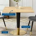 thumbnail image 5 of Modway Zinque 36" Square Dining Table in Gold Natural, 5 of 5