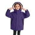 thumbnail image 6 of CPNG Kids Plush Lined Jacket Long Warm Puffer Jacket Winter Windproof Waterproof Parka Snow Coat Boys Warm Thicken Fleece Tops Girls Sherpa Outdoor Tops, 6 of 7