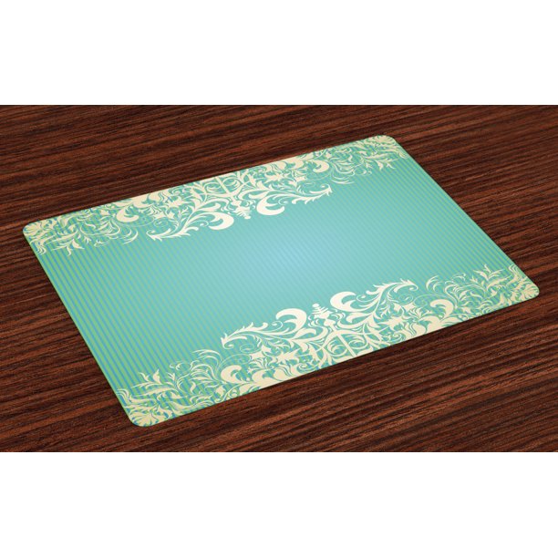 Vintage Placemats Set of 4 Old Fashioned Frame with Grungy Ancient