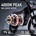 thumbnail image 3 of AMYET Electric Dirt Bike for Teens&Adults, 4000W Peak, up to 45 mph, 48V 23Ah, 45 miles Long Range, UL2272, 14"/12" Tires, Red, 3 of 10