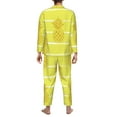 thumbnail image 5 of Bingfone Men'S Pajama Set 2 Piece Loungewear Pjs, Long Sleeve With Pajama Pants-Gold Pineapple, 5 of 9