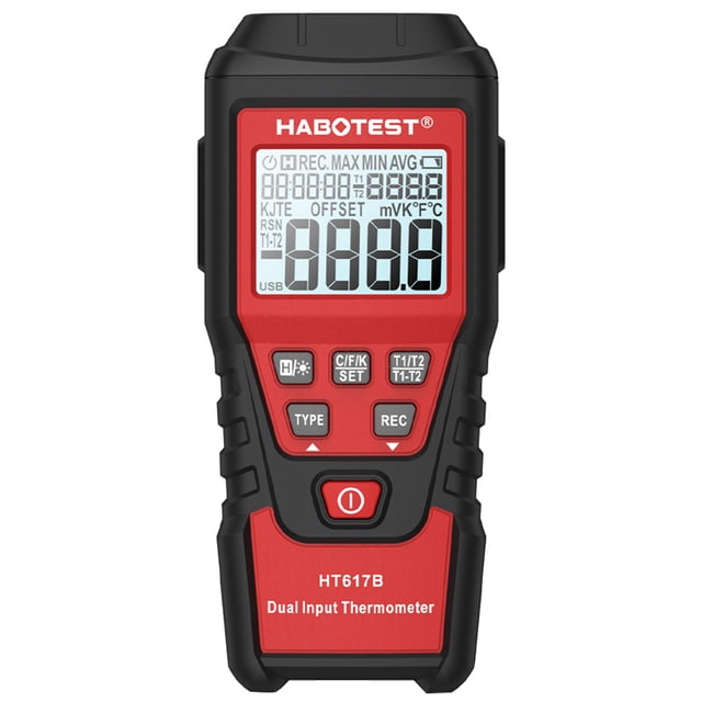 Medidor Temperatura Probador Portátil Termómetro Digital Doble Canal