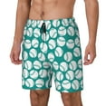 thumbnail image 2 of Haiem Green Baseball Mens Swim Trunks with Compression Liner 2 in 1 Swimming Shorts Stretch Swimwear Quick Dry,Board Shorts-X-Large, 2 of 9