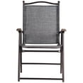 thumbnail image 4 of Topbuy 2-Piece Folding Outdoor Patio Chair Sling Back Camping Chair with Armrest & Pillow Gray, 4 of 10