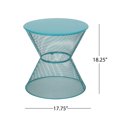 thumbnail image 4 of GDF Studio Doane Outdoor Metal Mesh Hourglass Side Table, Matte Teal, 4 of 8