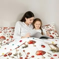 thumbnail image 3 of jejeloiu Red Mushroom House Queen Comforter Set,Rustic Farmhouse Cabin Bedding Sets,Spring Garden Bedding Comforter Set,Microfiber Bedroom Decor Reversible,3 Pieces, 3 of 7