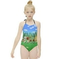 thumbnail image 3 of Animal Crossing Girls One Piece Swimsuits Quick Dry Bathing Suit Swimwear Swimming Suit 9-11Y(140cm), 3 of 8