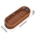 thumbnail image 3 of Silverware Organizer Basket, Rattan Dinnerware Storage Container for Fork, Knife, Plastic Woven Organizer Bin for Drawer, Kitchen Counter, Bathroom Vanity and Desktop Decoration, 9.84x3.54x1.97 inch, 3 of 5