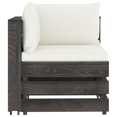4seater outdoor sofa with cushions grey impregnated wood