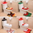 thumbnail image 3 of 3 Pcs Christmas Toilet Seat Cover Decorations Santa Toilet Lid Tank Cover Tissue Box Cover Set Red Christmas Bathroom Accessories Decoration Xmas Bathroom Decor, 3 of 5