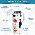 thumbnail image 2 of Yayeee 40oz Stainless Steel Tumbler with Straw and Handle Double-Wall Insulated Travel Water Bottle, White Cartoon Halloween Ghosts, 2 of 8