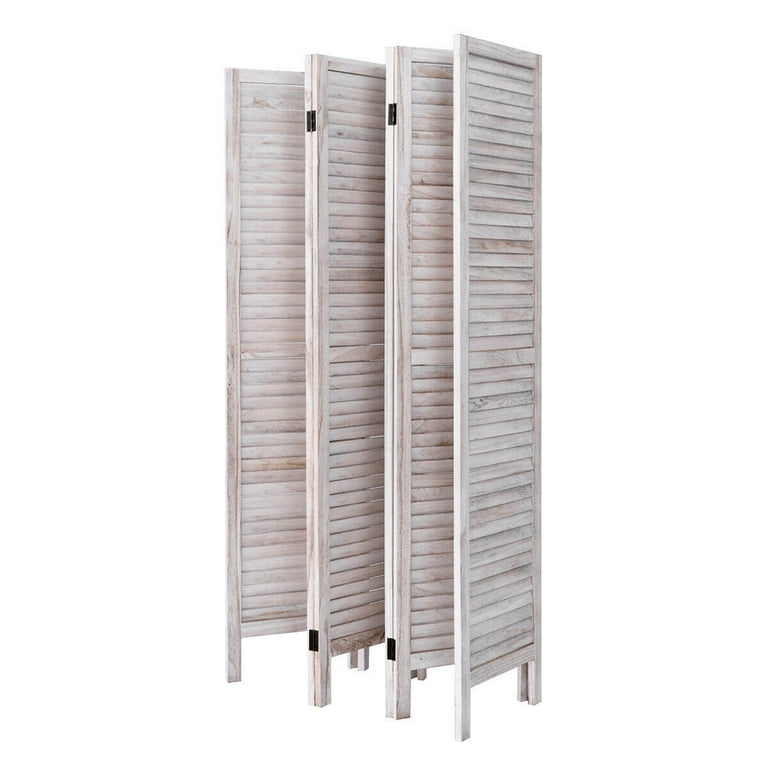 Costway 6 Panel Room Divider Furniture Classic Venetian Wooden Slat Home 67 in. Tall