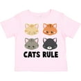 thumbnail image 3 of Inktastic Cats Rule with Cat Heads Boys or Girls Toddler T-Shirt, 3 of 5
