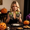 thumbnail image 4 of Halloween Decorations Halloween Stemless Glasses Drinking Glasses 15Oz Pattern Tumbler Cups Pumpkin Printed Flat Glass Halloween Drinkware For Party Fall Glass&Bottle, 4 of 6