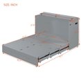 thumbnail image 2 of Harper & Bright Designs Full Size Murphy Bed Wall Bed with Drawer, Foldable Cube Cabinet Full Platform Bed with A set of Sockets & USB Ports, Gray, 2 of 14