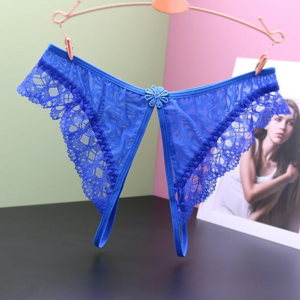 Rovga Panties For Women Females Panties Slit Free Lace Thong Low Waist